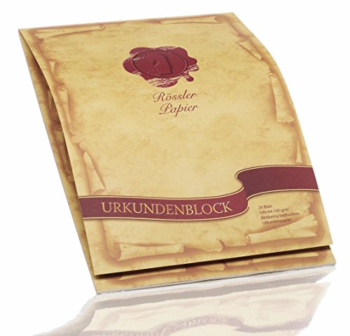 Urkundenblock - 20/DIN A4, beidseitig bedruckt Urkundenblock - 20/DIN A4, beidseitig bedruckt von Rössler-Papier