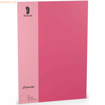 10 x Rössler Briefpapier Coloretti A4 80g/qm VE=10 Blatt Pink von Rössler