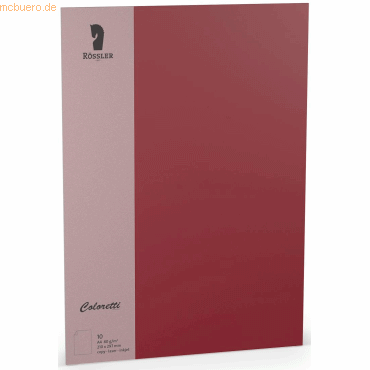 Rössler Briefpapier Coloretti A4 80g/qm VE=10 Blatt Rosso von Rössler