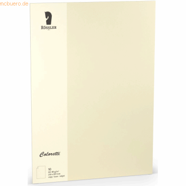 Rössler Briefpapier Coloretti A4 80g/qm VE=10 Blatt creme von Rössler