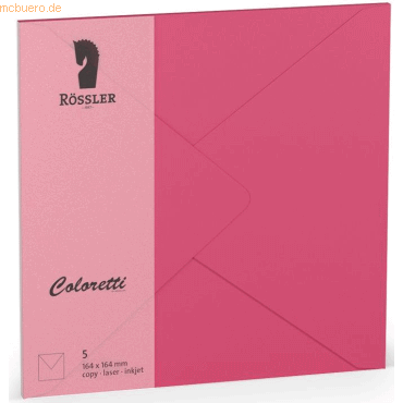 10 x Rössler Briefumschläge Coloretti VE=5 Stück 16,4x16,4cm Pink von Rössler