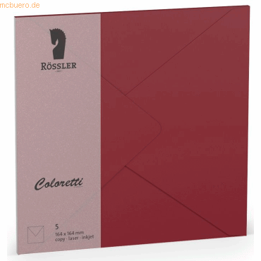 10 x Rössler Briefumschläge Coloretti VE=5 Stück 16,4x16,4cm Rosso von Rössler
