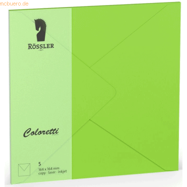 10 x Rössler Briefumschläge Coloretti VE=5 Stück 16,4x16,4cm hellgrün von Rössler