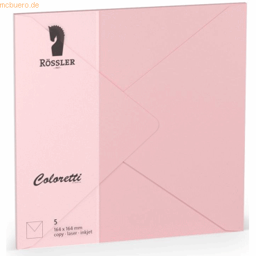 10 x Rössler Briefumschläge Coloretti VE=5 Stück 16,4x16,4cm rosa von Rössler