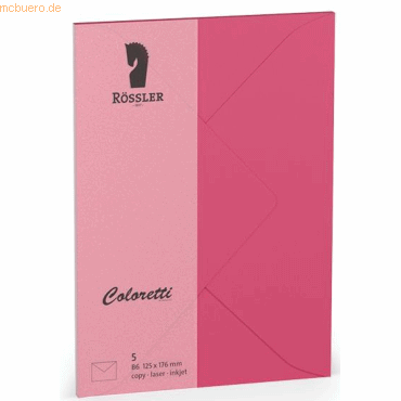 10 x Rössler Briefumschläge Coloretti VE=5 Stück B6 Pink von Rössler