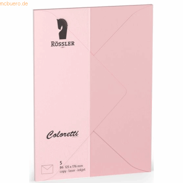 Rössler Briefumschläge Coloretti VE=5 Stück B6 rosa von Rössler