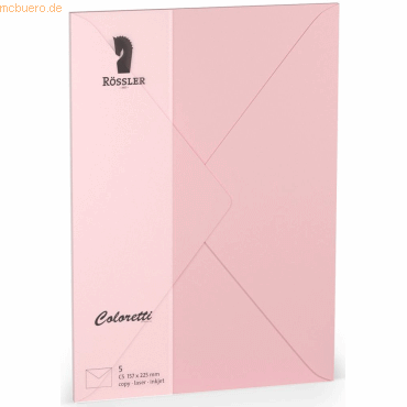 10 x Rössler Briefumschläge Coloretti VE=5 Stück C5 rosa von Rössler