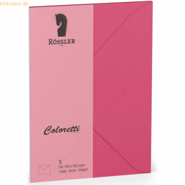 10 x Rössler Briefumschläge Coloretti VE=5 Stück C6 Pink von Rössler