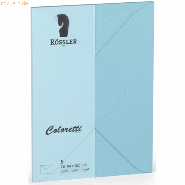 Rössler Briefumschläge Coloretti VE=5 Stück C6 himmelblau von Rössler