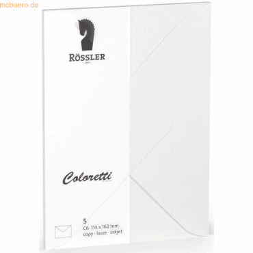 Rössler Briefumschläge Coloretti VE=5 Stück C6 weiß von Rössler