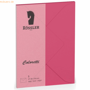 10 x Rössler Briefumschläge Coloretti VE=5 Stück C7 Pink von Rössler