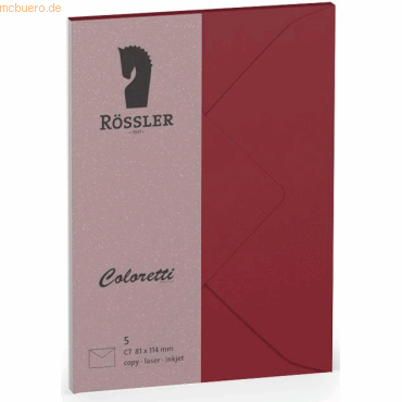Rössler Briefumschläge Coloretti VE=5 Stück C7 Rosso von Rössler