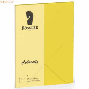 Rössler Briefumschläge Coloretti VE=5 Stück C7 goldgelb von Rössler
