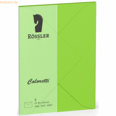 10 x Rössler Briefumschläge Coloretti VE=5 Stück C7 hellgrün von Rössler