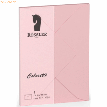 10 x Rössler Briefumschläge Coloretti VE=5 Stück C7 rosa von Rössler