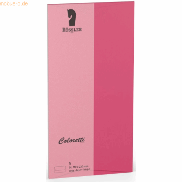 10 x Rössler Briefumschläge Coloretti VE=5 Stück DL Pink von Rössler