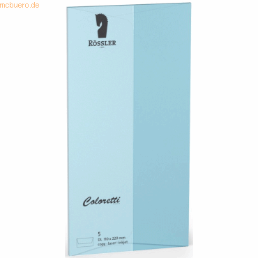 Rössler Briefumschläge Coloretti VE=5 Stück DL himmelblau von Rössler