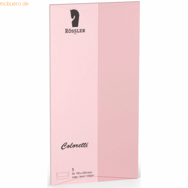 Rössler Briefumschläge Coloretti VE=5 Stück DL rosa von Rössler