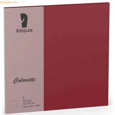 10 x Rössler Doppelkarte Coloretti 15,7x15,7cm VE=5 Stück Rosso von Rössler