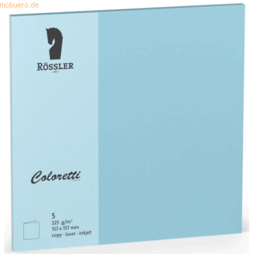 10 x Rössler Doppelkarte Coloretti 15,7x15,7cm VE=5 Stück himmelblau von Rössler
