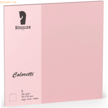 10 x Rössler Doppelkarte Coloretti 15,7x15,7cm VE=5 Stück rosa von Rössler