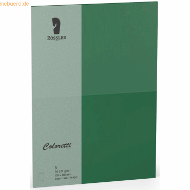 Rössler Doppelkarte Coloretti A6 hoch VE=5 Stück 225g/qm Forest von Rössler