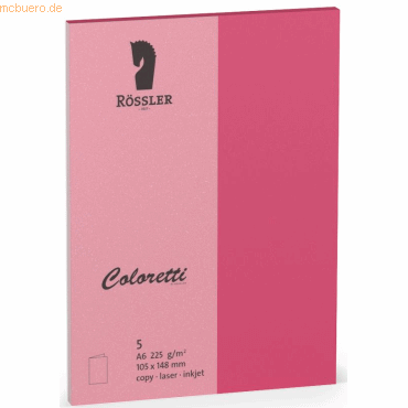 10 x Rössler Doppelkarte Coloretti A6 hoch VE=5 Stück Pink von Rössler