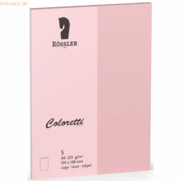 Rössler Doppelkarte Coloretti A6 hoch VE=5 Stück rosa von Rössler