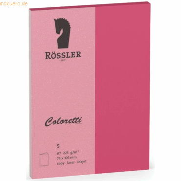 10 x Rössler Doppelkarte Coloretti A7 hoch VE=5 Stück Pink von Rössler