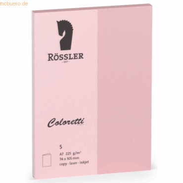 10 x Rössler Doppelkarte Coloretti A7 hoch VE=5 Stück rosa von Rössler