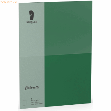 Rössler Doppelkarte Coloretti B6 hoch VE=5 Stück 225g/qm Forest von Rössler