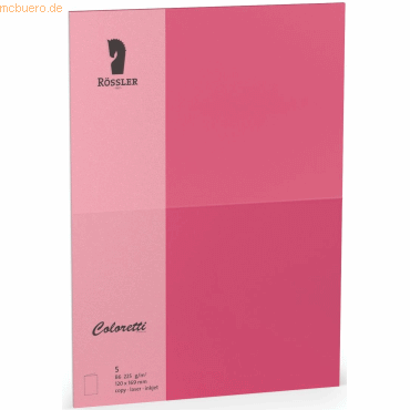 10 x Rössler Doppelkarte Coloretti B6 hoch VE=5 Stück 225g/qm Pink von Rössler