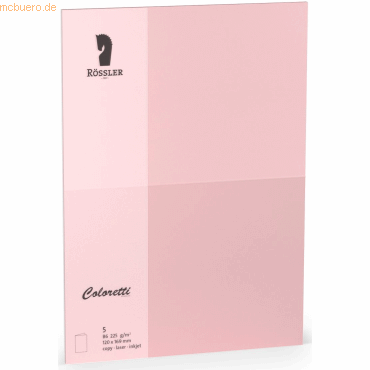 10 x Rössler Doppelkarte Coloretti B6 hoch VE=5 Stück 225g/qm rosa von Rössler