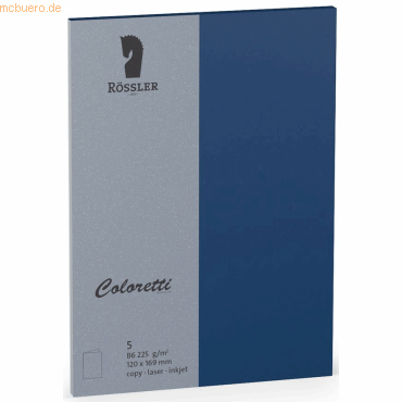 Rössler Doppelkarte Coloretti B6 hoch VE=5 Stück Jeans von Rössler