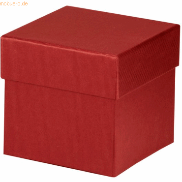 4 x Rössler Geschenkverpackung Boxline 105x105x105mm Rot von Rössler