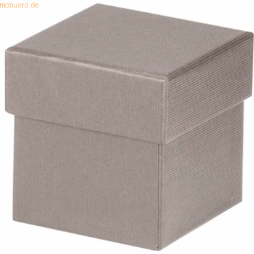 4 x Rössler Geschenkverpackung Boxline 65x65x65mm Taupe von Rössler