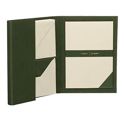 Rössler Papier 1026831008 - Paper Royal - Briefpapiermappe DIN A5/C6, 15/15, grün/chamois gerippt von Rössler Papier