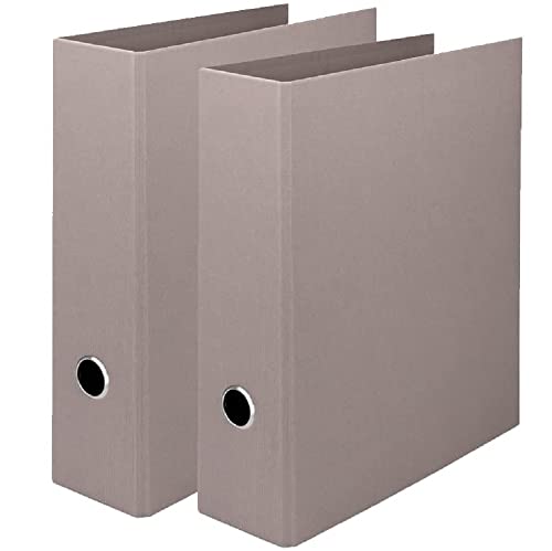 Rössler Papier 1317452490-2 - S.O.H.O Ordner DIN A4, 2 Stück, mit Hebelmechanik, Rückenbreite 85 mm, Taupe, 285 x 85 x 320 mm von Rössler