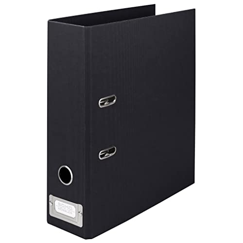 Rössler SOHO Büro-Ordner | Aktenordner-a4 | Schreibtisch-Organizer | Ordner-Organizer | Dokumentenablage a4 | Ordner mit Rückenschild | 320 x 285 x 80 mm | 1 Stück | Farbe: Schwarz von Rössler Papier