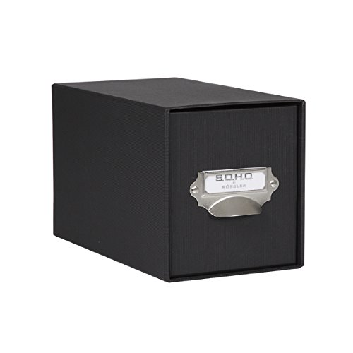 Rössler 1327452700 - S.O.H.O. Aufbewahrungs CD-Schubladenbox, mit beschriftbarem Einsteckschild und Griff, Schwarz, 1 Stück von Rössler Papier
