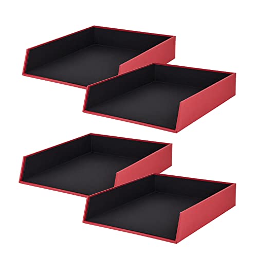 Rössler Papier 1335452360-4 - S.O.H.O Ablagekorb für DIN A4, Rot, 4 Stück, Ablagefächer stapelbar, Briefablage 26 x 6 x 32 cm Rössler Papier 1335452360-4 - S.O.H.O Ablagekorb für DIN A4, Rot, 4 Stück, Ablagefächer stapelbar, Briefablage 26 x 6 x 32 cm von Rössler Papier