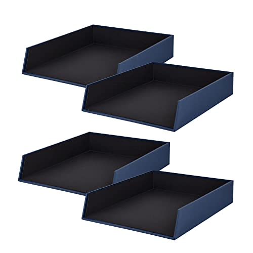 Rössler Papier 1335452900-4 - S.O.H.O Ablagekorb für DIN A4, Navy, 4 Stück, Ablagefächer stapelbar, Briefablage 26 x 6 x 32 cm Rössler Papier 1335452900-4 - S.O.H.O Ablagekorb für DIN A4, Navy, 4 Stück, Ablagefächer stapelbar, Briefablage 26 x 6 x 32 cm von Rössler Papier