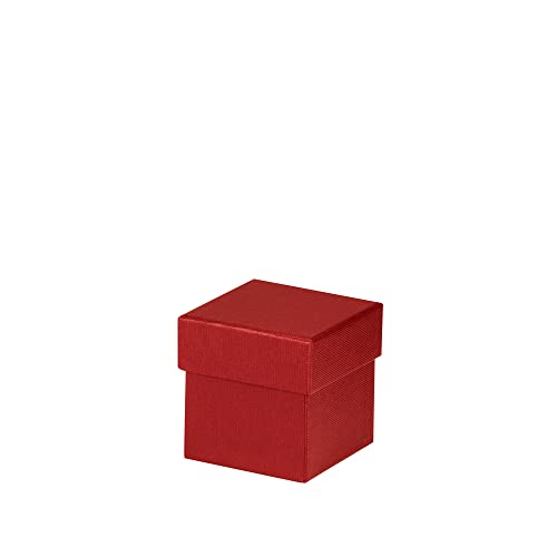 Rössler Papier 13421453360 - Boxline Kartonage quadratisch, 65 x 65 x 65 mm, Rot, 1 Stück von Rössler