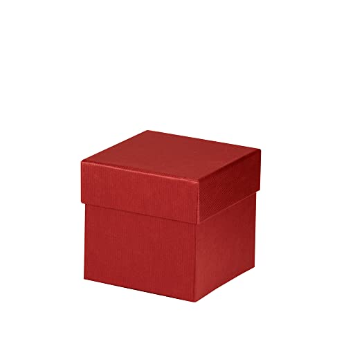 Rössler Papier 13421453361 - Boxline Kartonage quadratisch, 105 x 105 x 105 mm, Rot, 1 Stück von Rössler