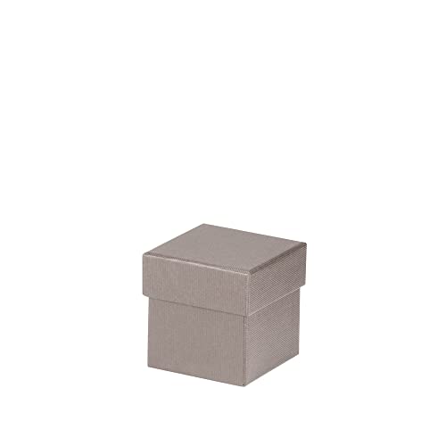 Rössler Geschenkbox mit Deckel | Box mit Deckel | Geschenkbox Geburtstag | Karton mit Deckel | Geschenk Box | Geschenkkarton mit Deckel | Maße: 65x65x65mm | Farbe: Grau | Taupe von Rössler Papier