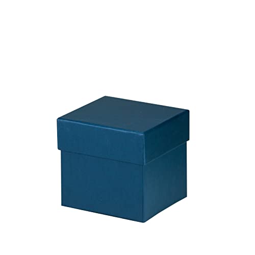 Rössler Geschenkbox mit Deckel | Box mit Deckel | Geschenkbox Geburtstag | Karton mit Deckel | Geschenk Box | Geschenkkarton mit Deckel | Maße: 105x105x105mm | Farbe: Blau | Navy von Rössler Papier