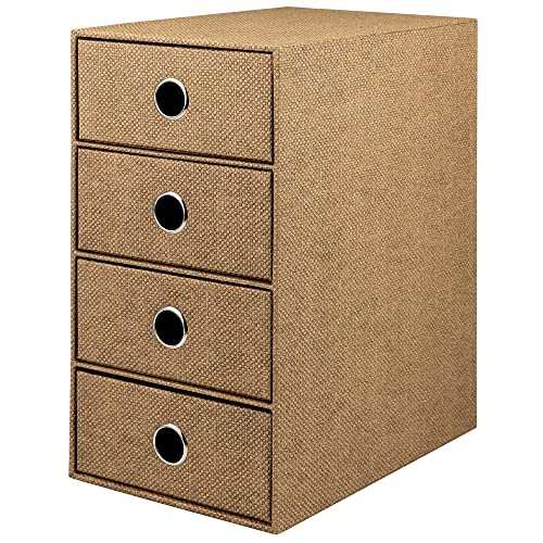 Rössler Papier 1524452604 - S.O.H.O. 4er Schubladenbox für DIN A5, mit Griffloch, Special Line Hazelnut, 250 x 175 x 320 mm, 1 Stück von Rössler