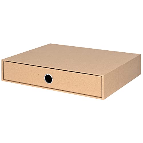 Rössler Papier 1524452620 - S.O.H.O. Schubladenbox für DIN A4, mit Griffloch, Kraft, 343 x 250 x 65 mm, 1 Stück von Rössler