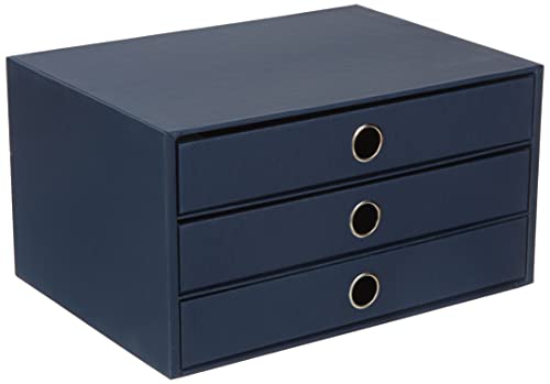 Rössler Papier 1524452903 - S.O.H.O. 3er Schubladenbox für DIN A4, mit Griffloch, Navy, 343 x 250 x 185 mm, 1 Stück von Rössler Papier