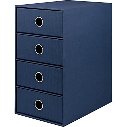 Rössler Papier 1524452904 - S.O.H.O. 4er Schubladenbox für DIN A5, mit Griffloch, Navy, 250 x 175 x 320 mm, 1 Stück von Rössler